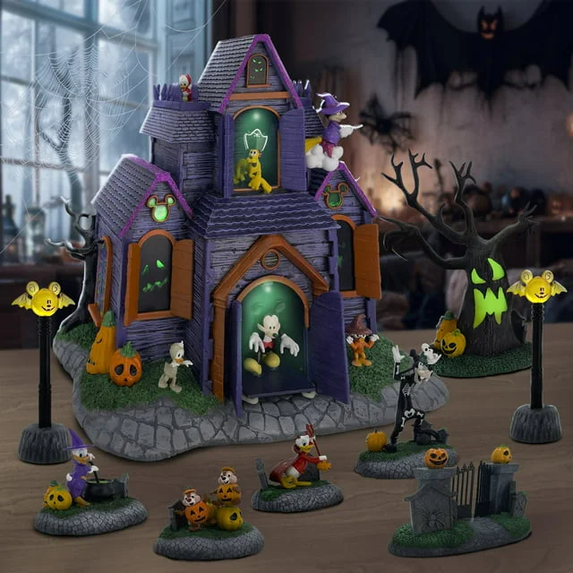 Department 56 Disney Halloween Mickey Haunted House Village Set