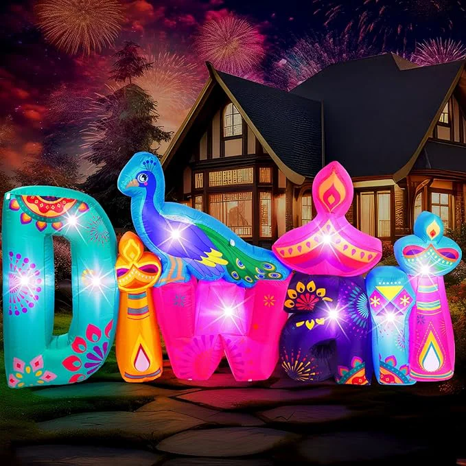 Halloscume Diwali Inflatable Decoration with LED Lights