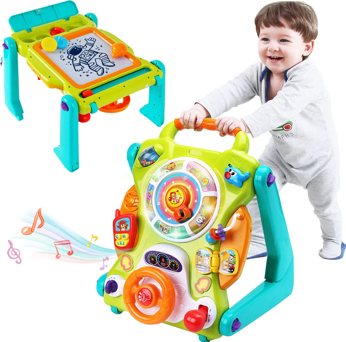 iPlay iLearn 2-in-1 Baby Walker Activity Center