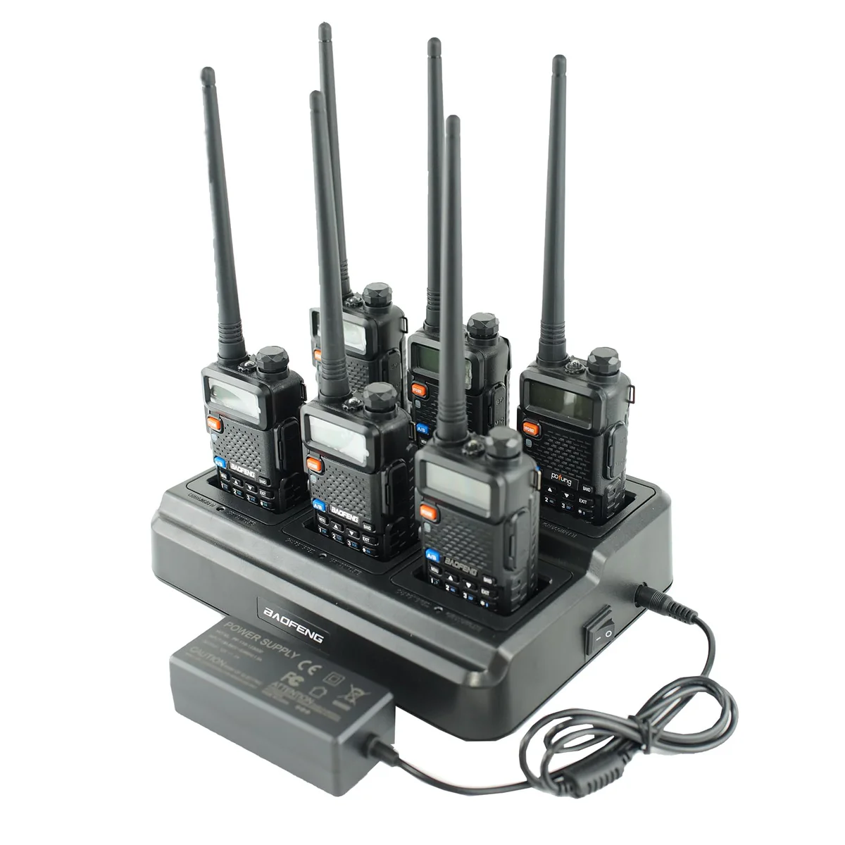 BAOFENG UV-5R Two-Way Radio 6-Pack with 6-Way Charger