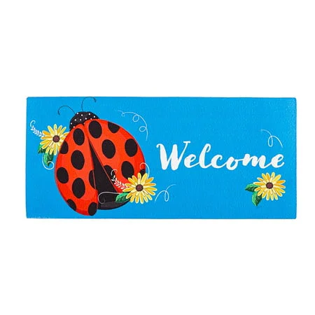 Evergreen Ladybug Welcome Sassafras Doormat