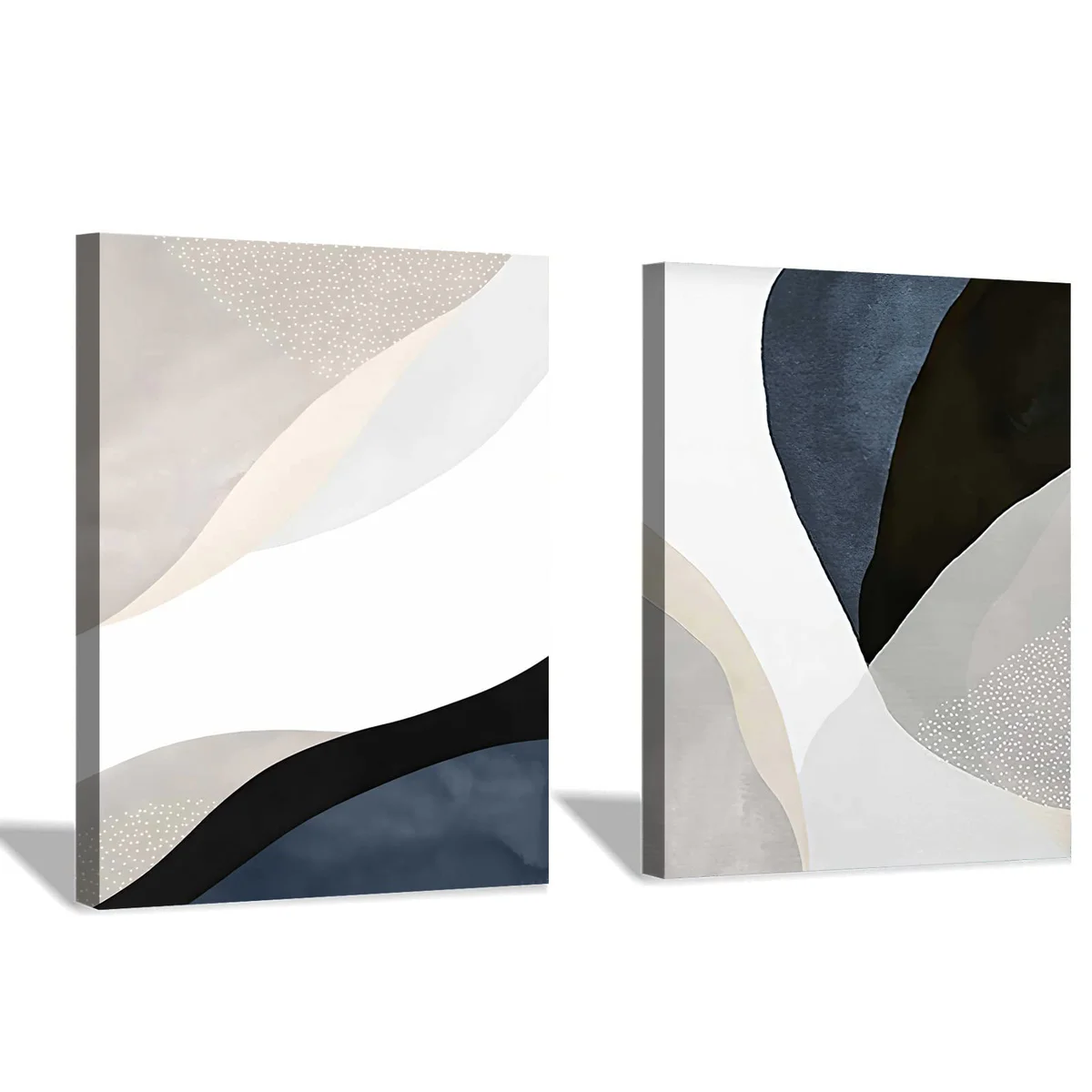 Black White and Beige Abstract Wall Art