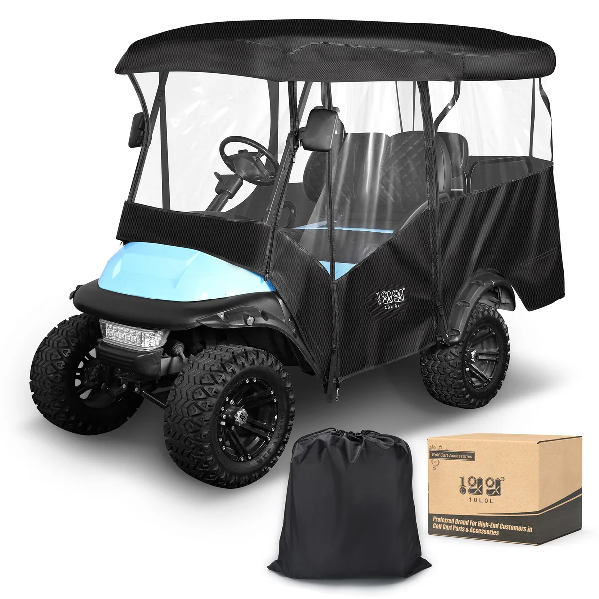 10L0L Golf Cart Rear Seat Storage Cover Weather Shield