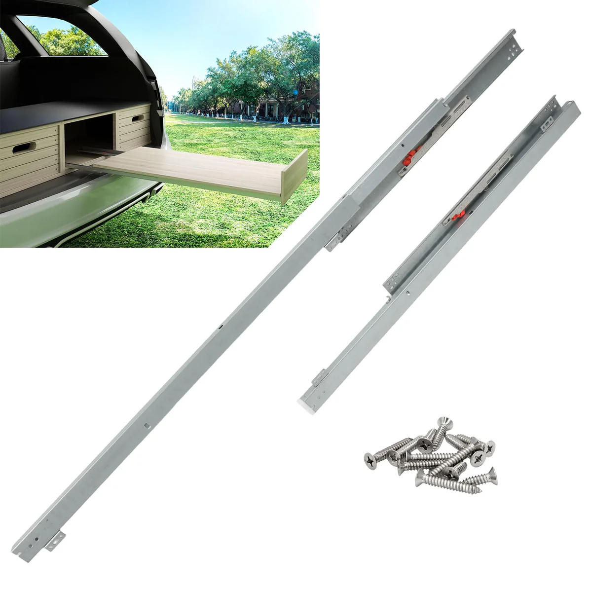 COPGGE Deep Undermount Drawer Guide Shelf Slider 