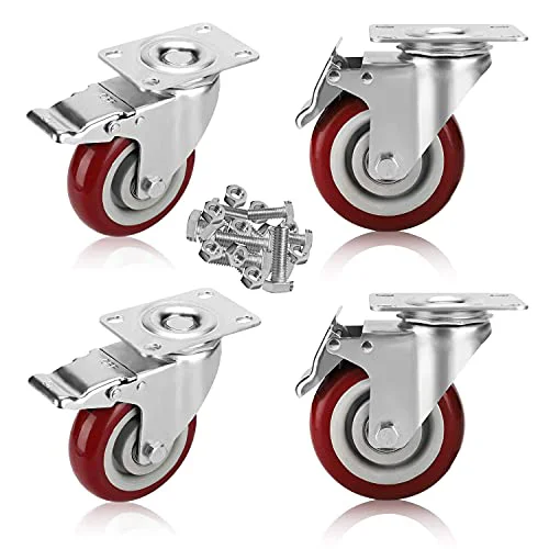 PRITEK 4 inch Swivel Caster Wheels Bearing 1200lbs 4 Pack