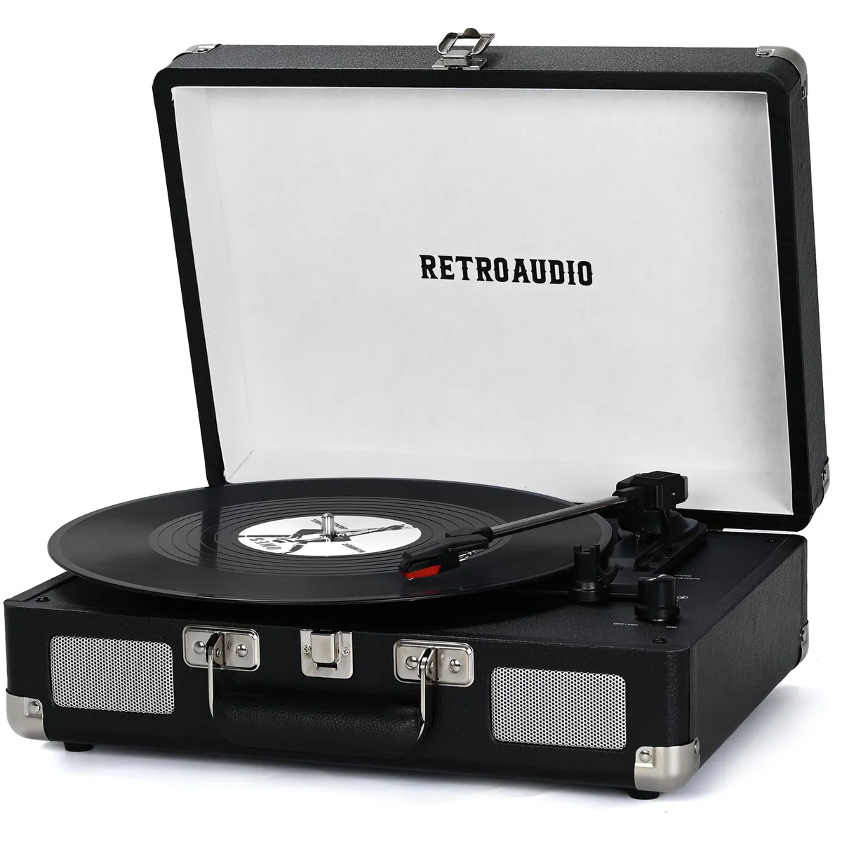 RetroAudio Portable Suitcase Turntable Record Player