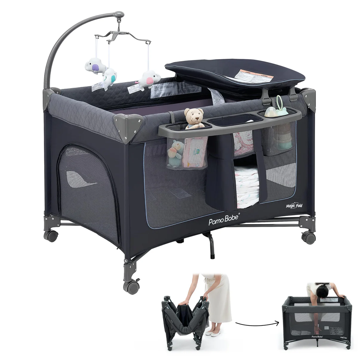 Pamo Babe Baby Bedside Bassinet Sleeper