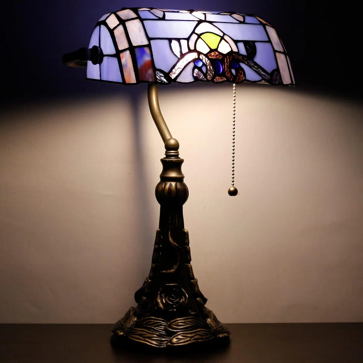 Tiffany Style Banker Lamp Stained Glass Desk Lamp