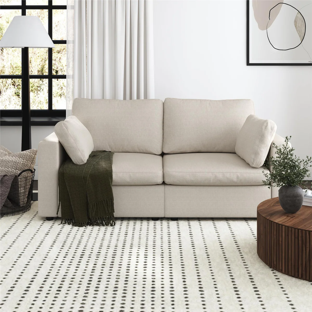 Mainstays Modern 2-Seat Loveseat Sofa