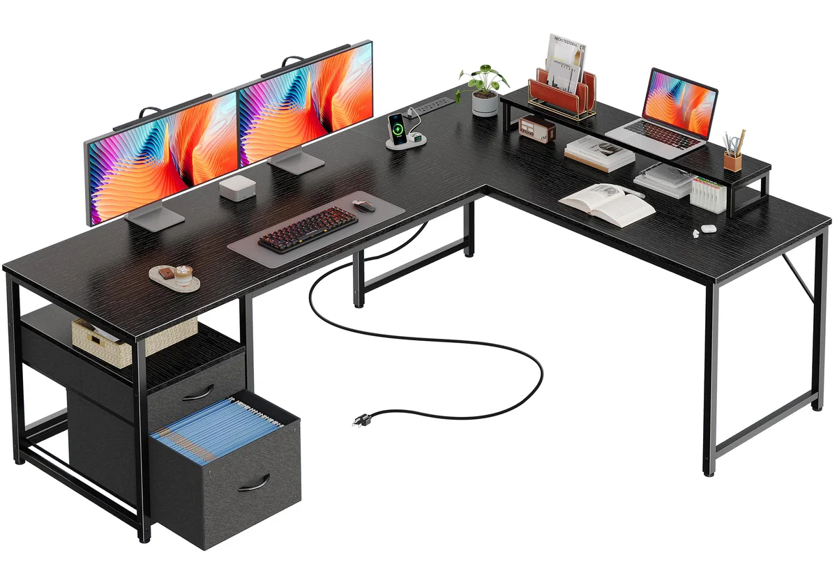 PRAISUN L Shaped Computer Desk