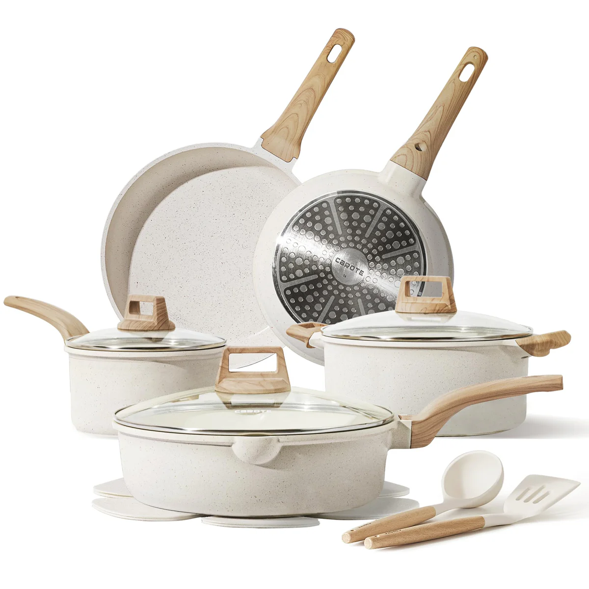 CAROTE Nonstick Cookware Set Kitchen Pots and Pans 11 Pcs