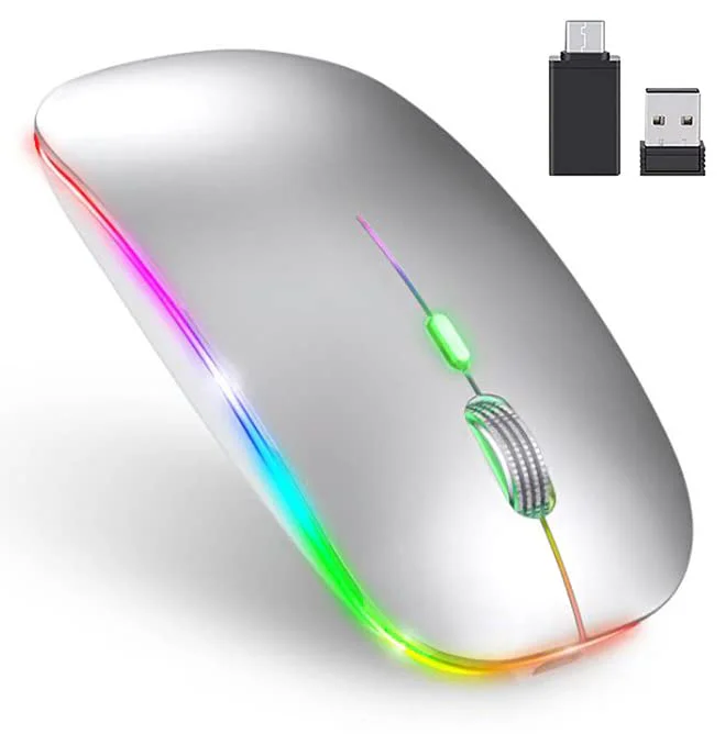 AI DaMi Wireless Rechargeable Silent Mouse with LED Lighting