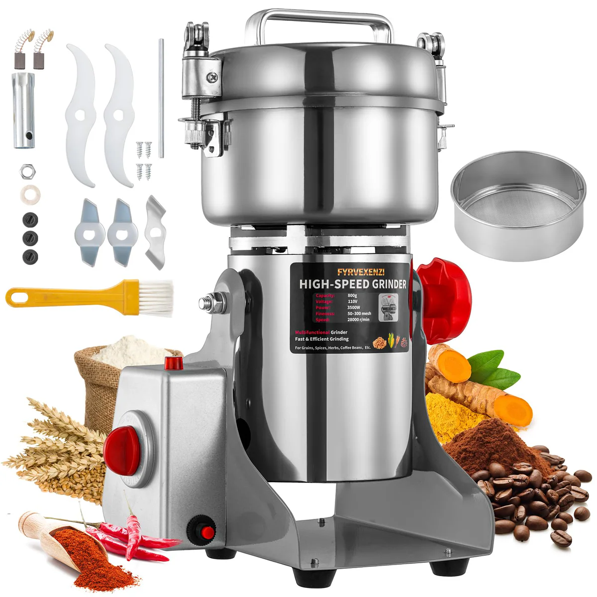 FYRVEXENZI High Speed Grain Grinder