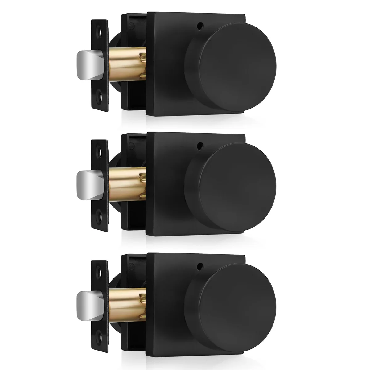 Haidms Matte Black Privacy Door Knob Set