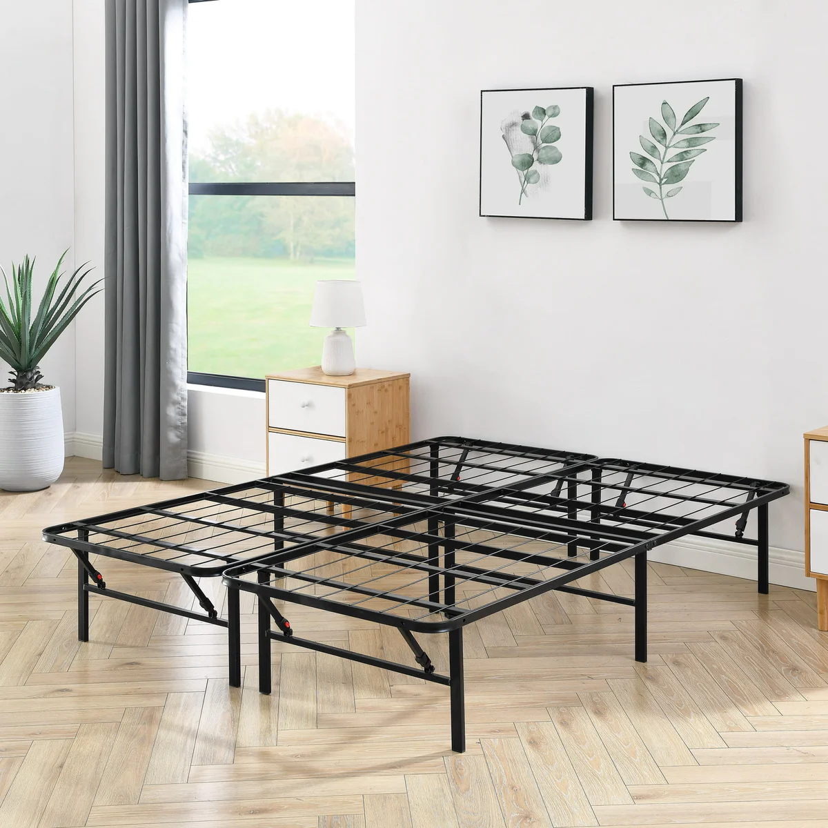 Mainstays Heavy Duty Metal Platform Bed Frame with Folding Design