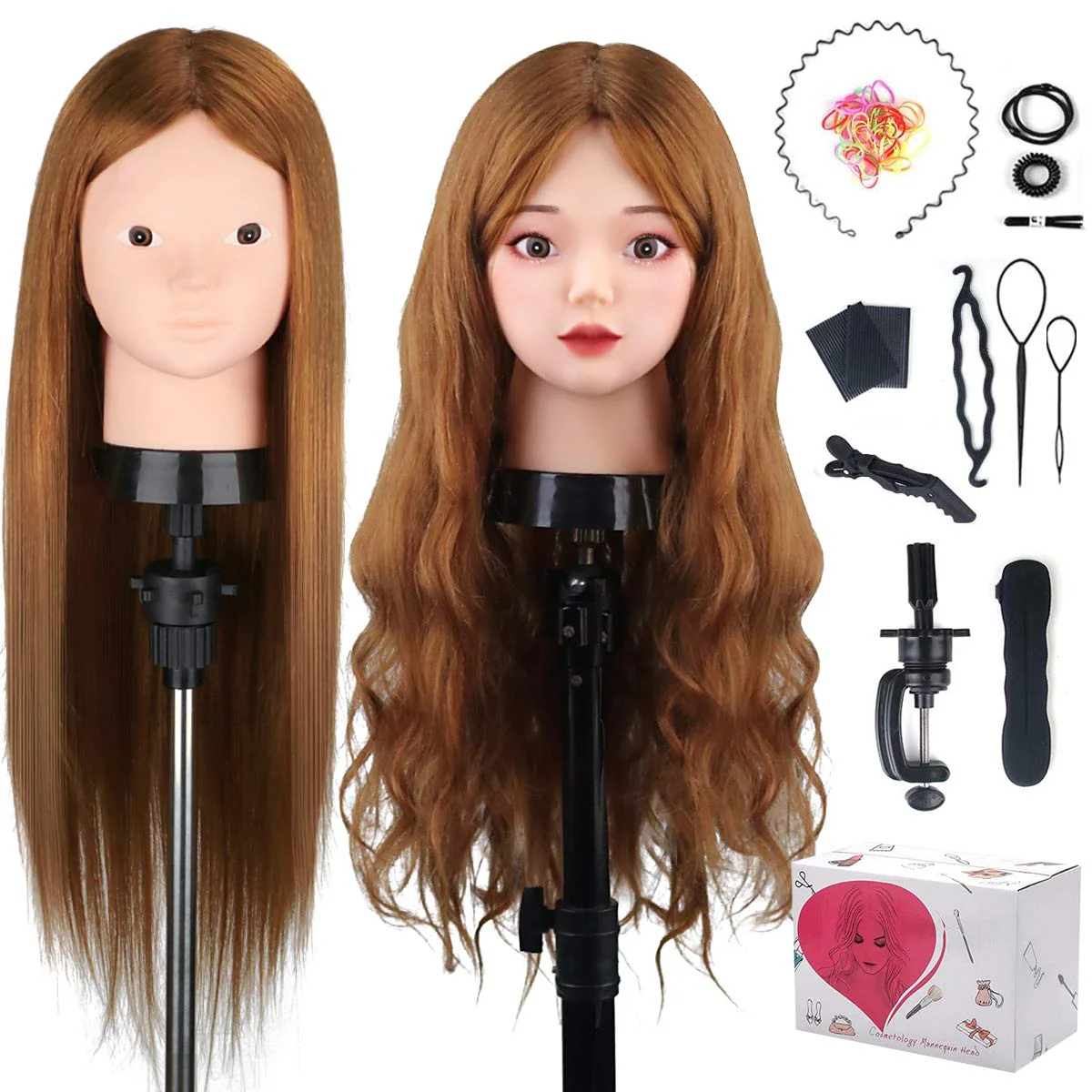 Beauty Star Mannequin Head With 80% Real Human Hair