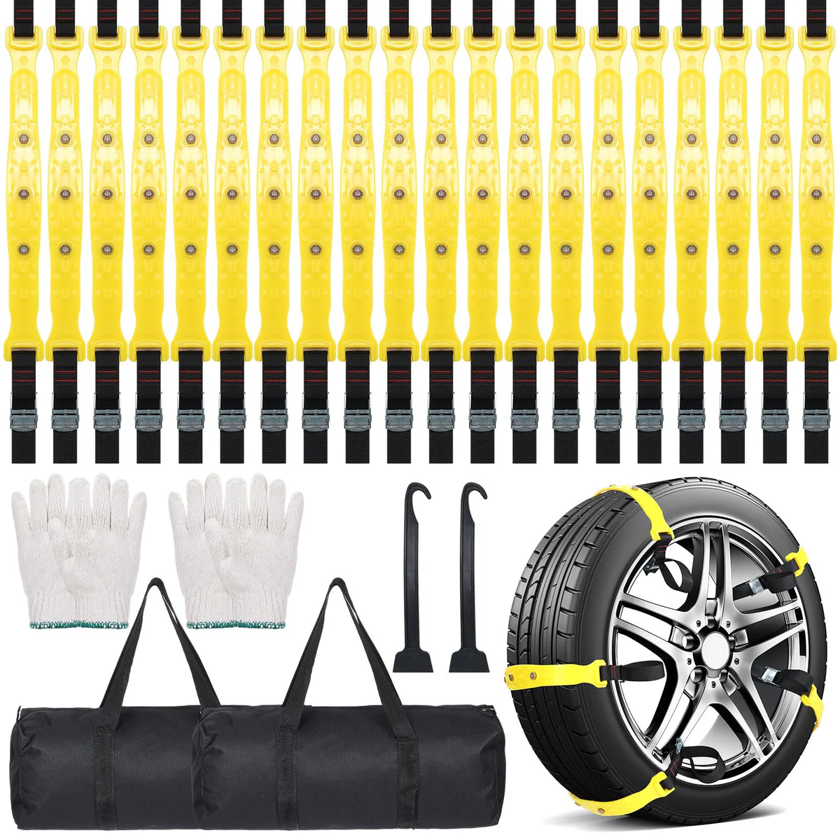 Datanly Emergency Anti-Slip Tire Chains for Cars, SUV, Trucks