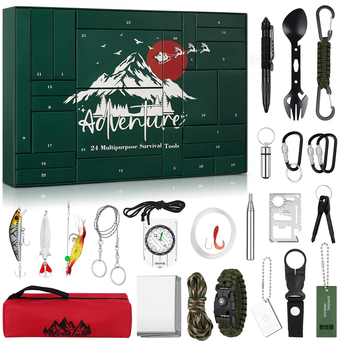 Artmag Survival Gear Kit Advent Calendar - 20-in-1 Emergency Tool Set