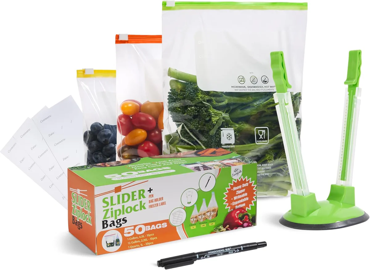 2CEE ESSENTIALS Slider Ziplock Freezer Bags