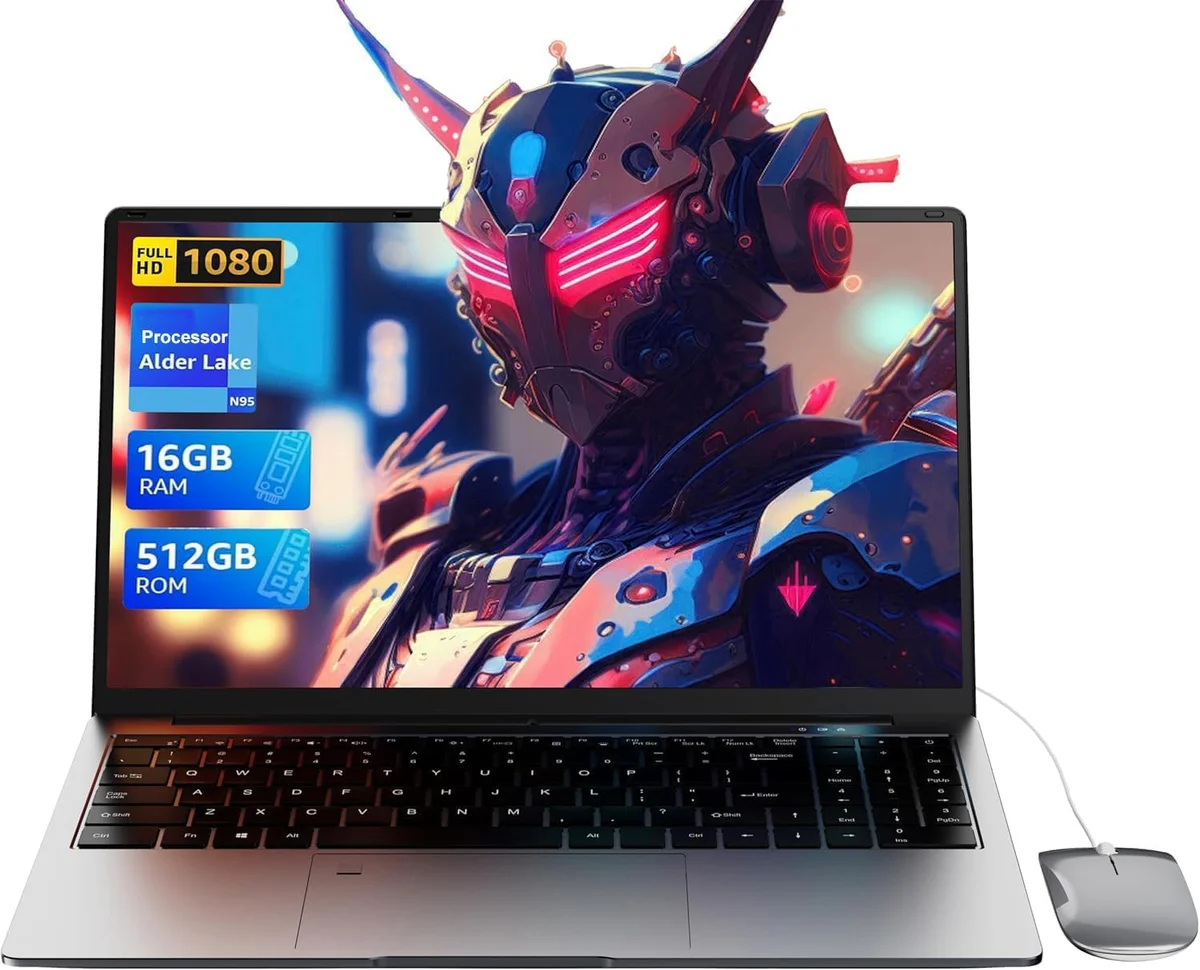 SAINTDISE 15.6-inch Laptop, N95 Quad-Core, 16GB DDR4 RAM, 512GB SSD