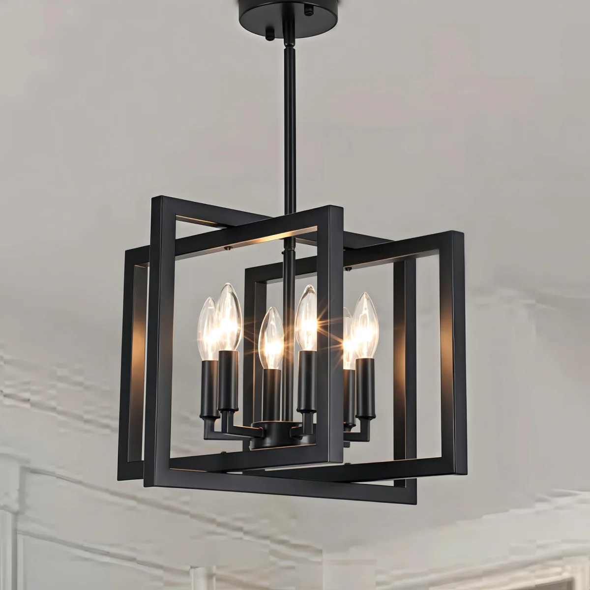 ANKYLHUA 6-Light Black Chandelier