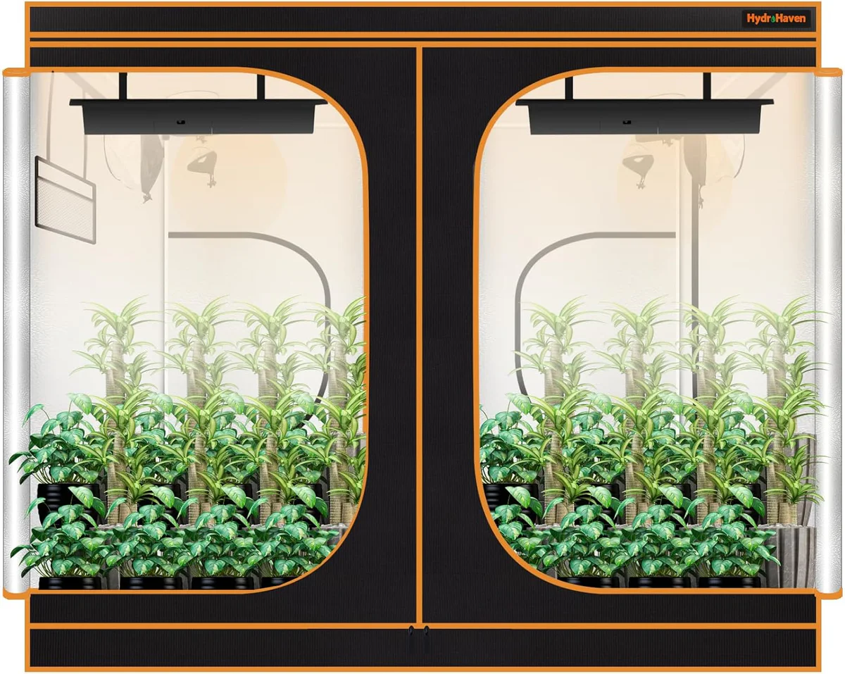 8x4 Grow Tent Kit (96"x48"x80") - Heavy-Duty 600D Diamond Mylar Lining, 