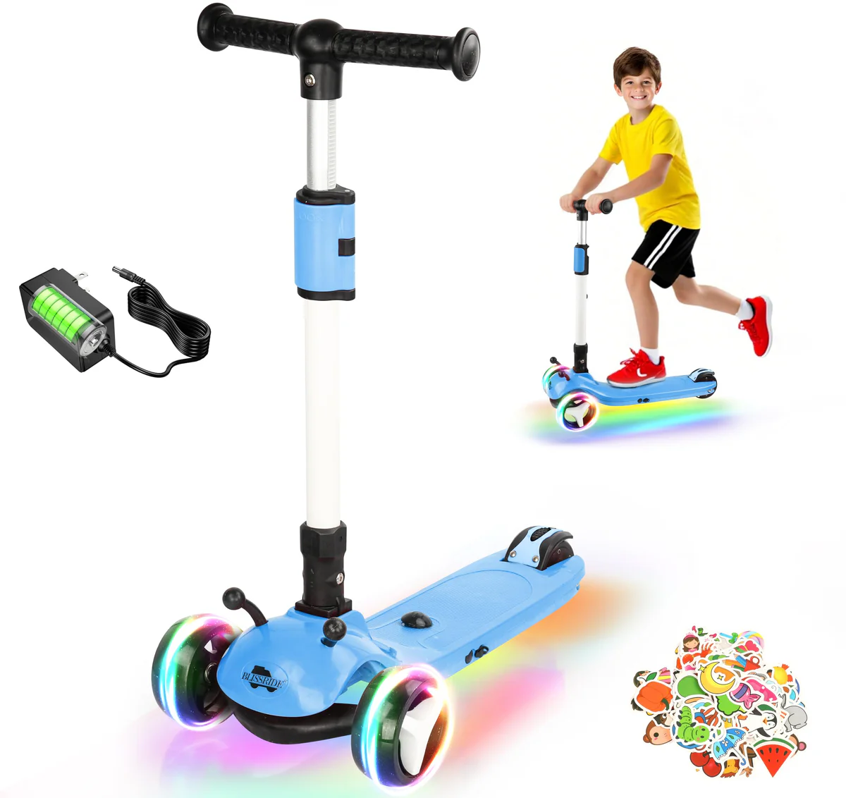 BLISSRIDE 3-Wheel Electric Kick Scooter 