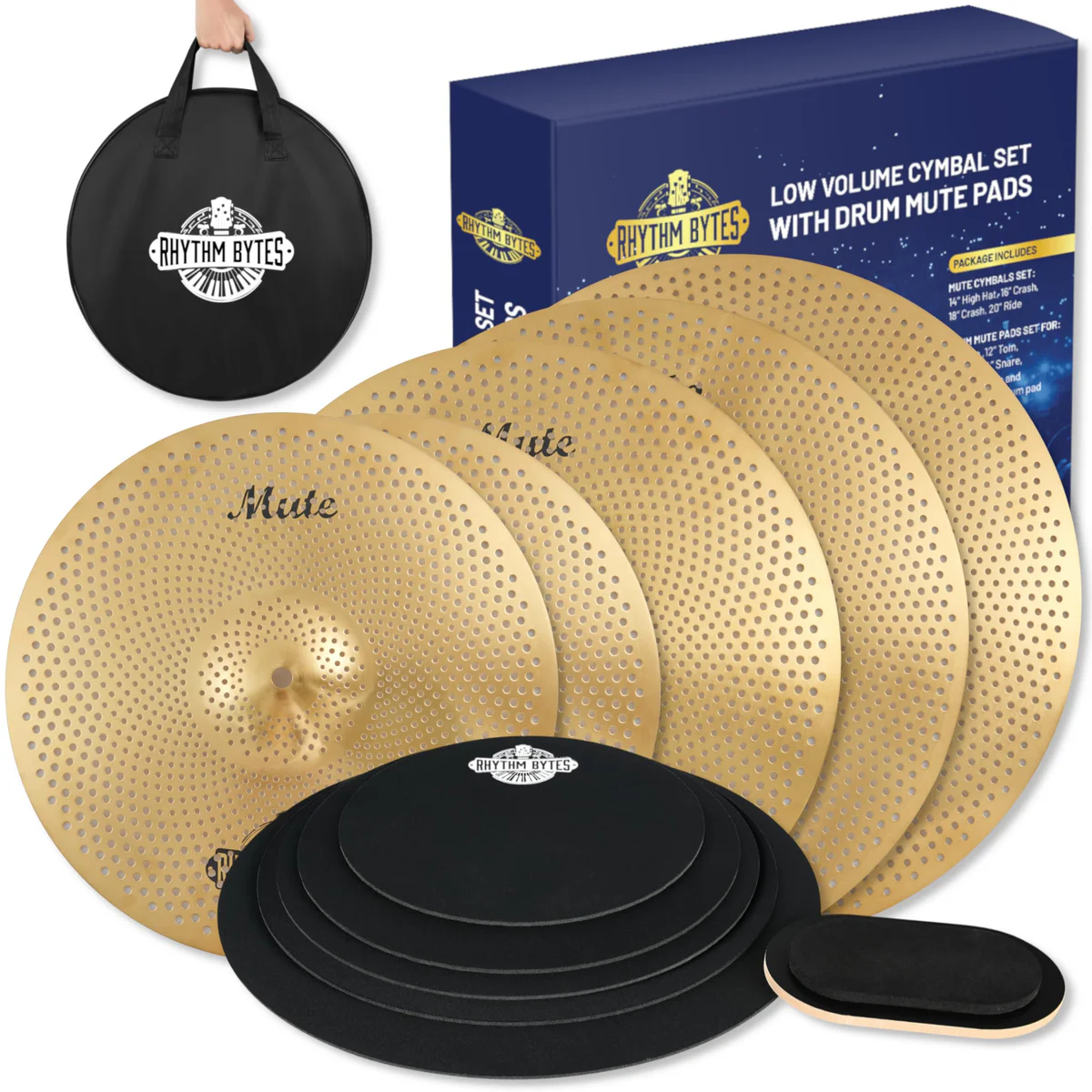 SoundPier Cymbal Pack With Drum Pads 11 Pieces