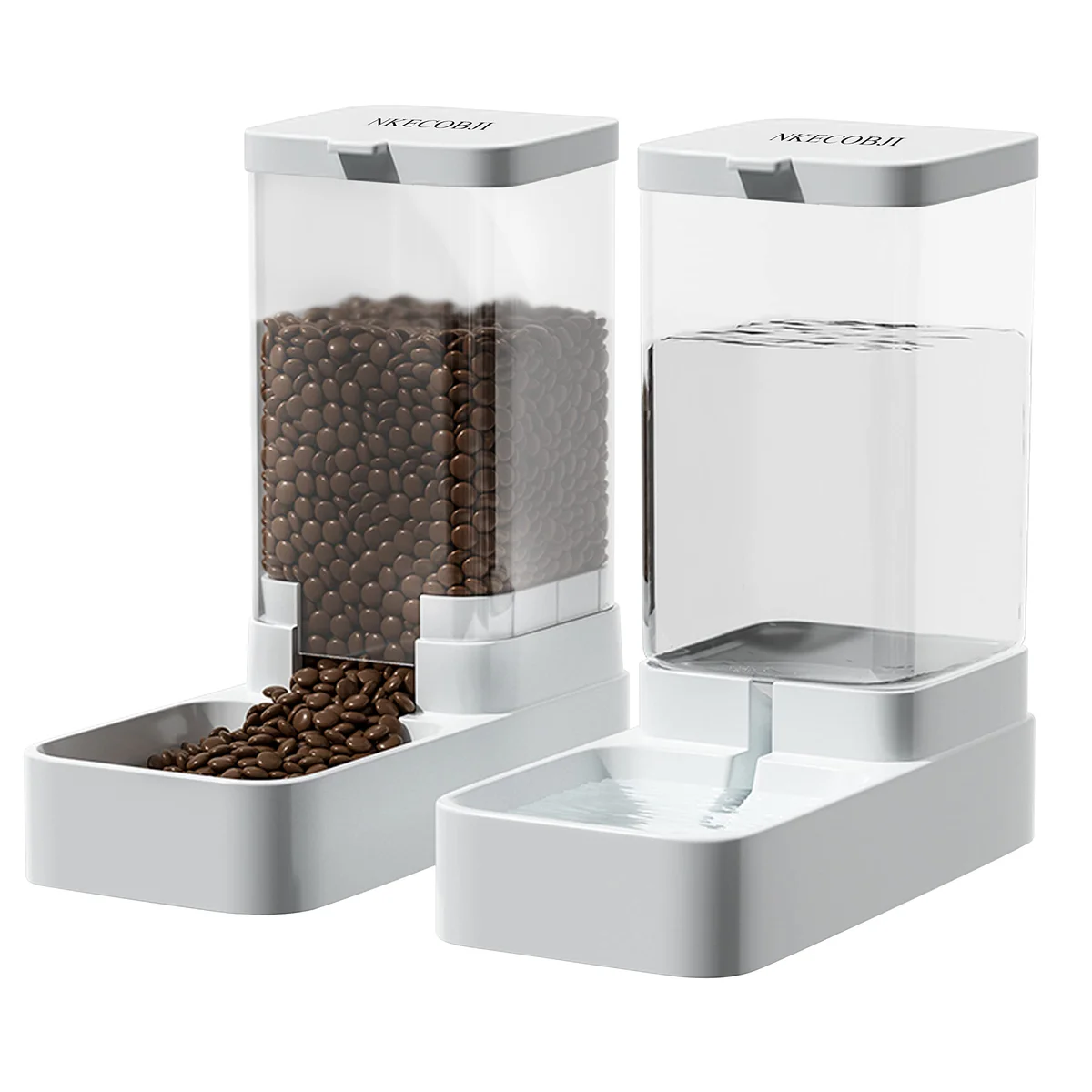 NKECOBJI Automatic Pet Feeder and Water Dispenser Set