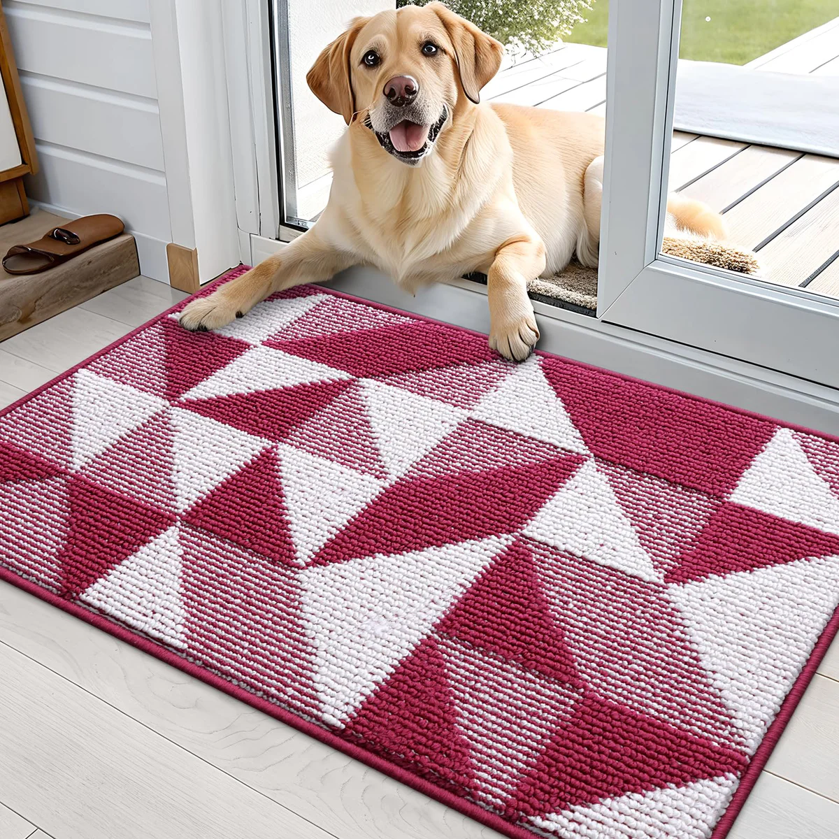 OLANLY Geometric Washable Indoor Door Mat