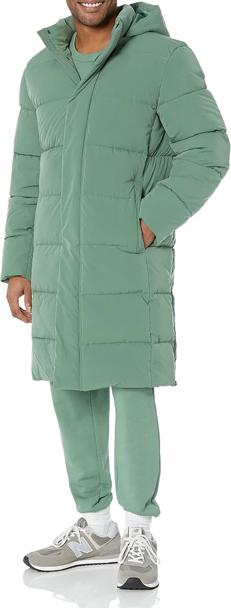 Amazon Essentials Men's Hooded Long Puffer Coat