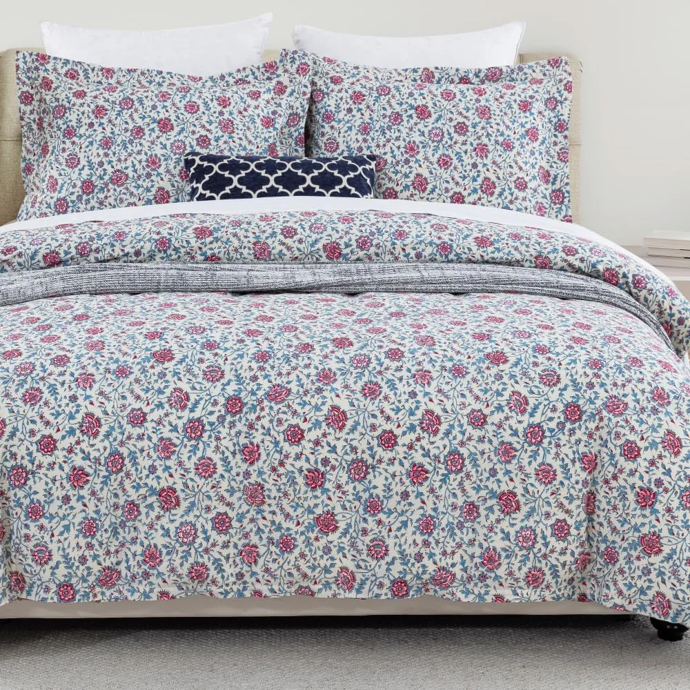 DAUAOTO Cotton Floral Duvet Cover Set