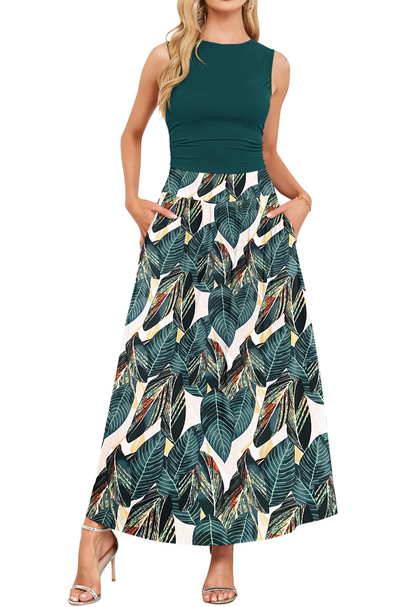 AUSELILY Sleeveless Maxi Dress with Pockets