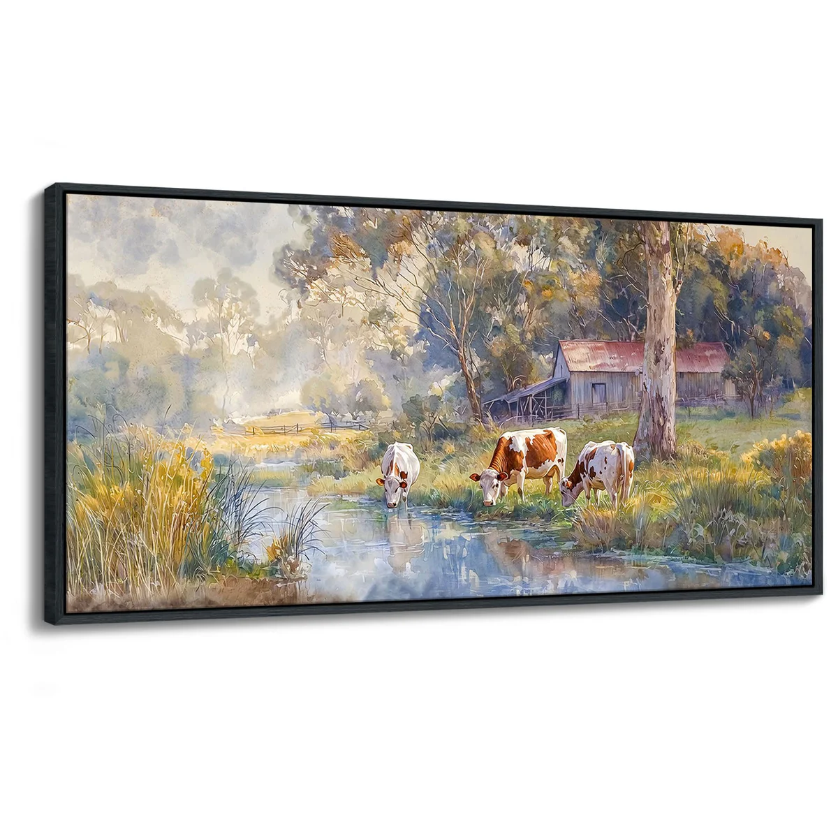 JEAWA Abstract Mountain Canvas Wall Art, Framed