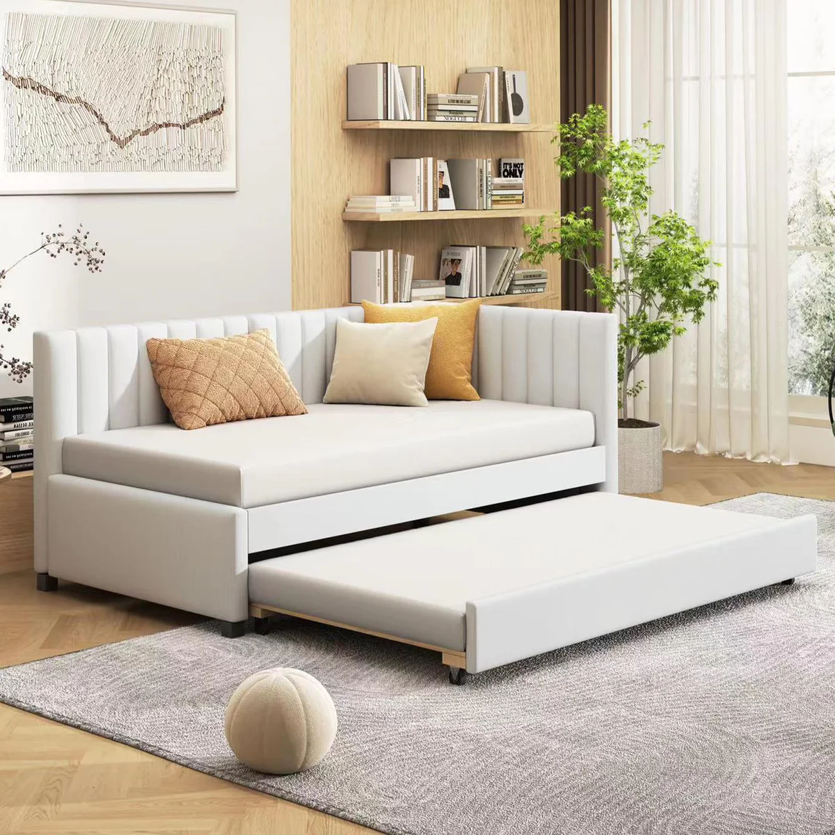 ACQCA, Upholstered Linen Daybed 