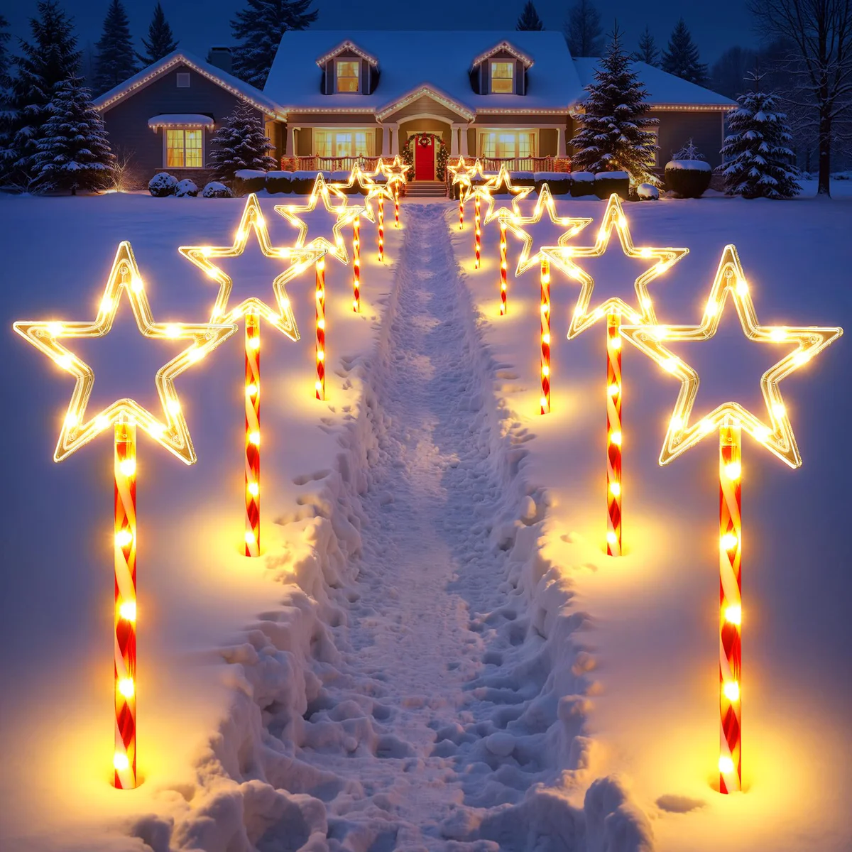 RECHOO Solar Christmas Star Lights
