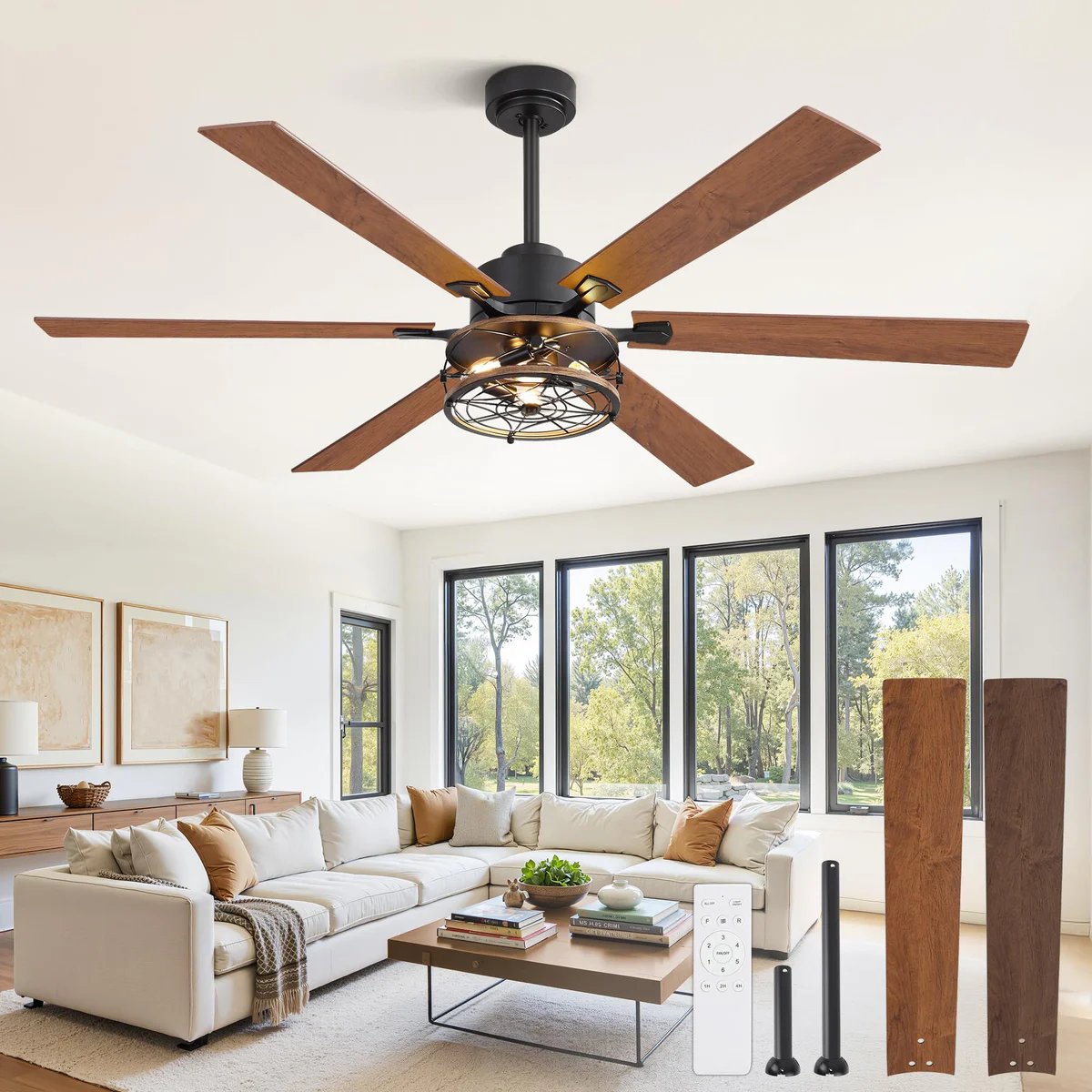 Glowivia Farmhouse Ceiling Fan