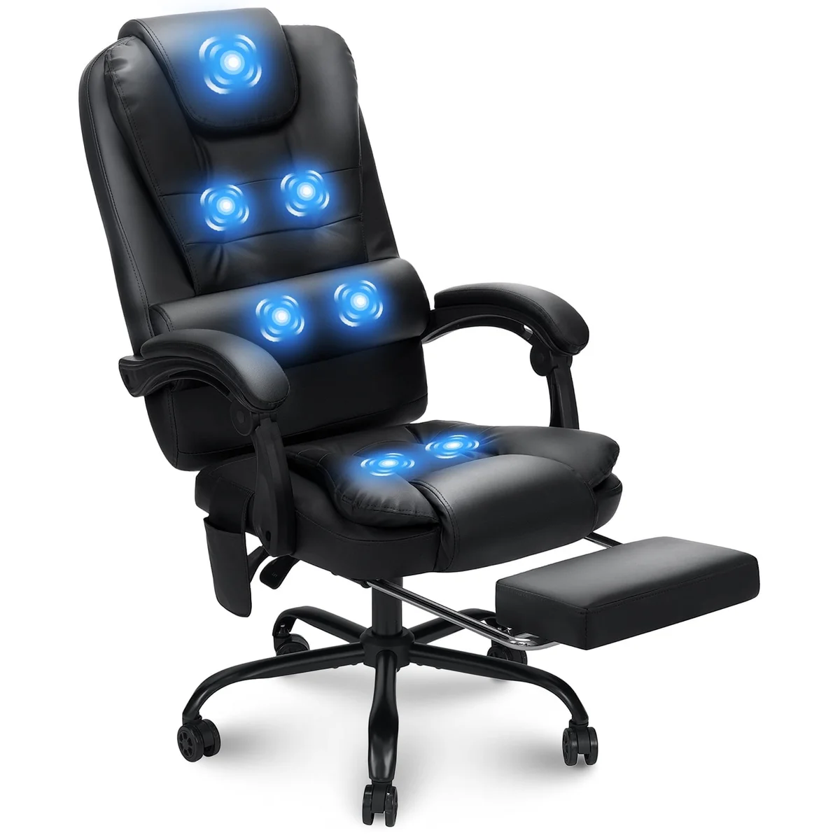 Hoffree Executive Office Chair Massage and Footrest Ergonomic Computer Desk Chair 