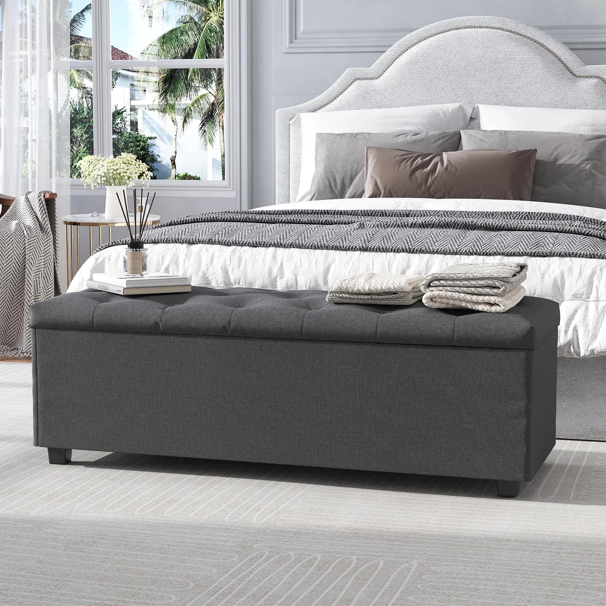Apicizon Lift Top Storage Bench Ottoman