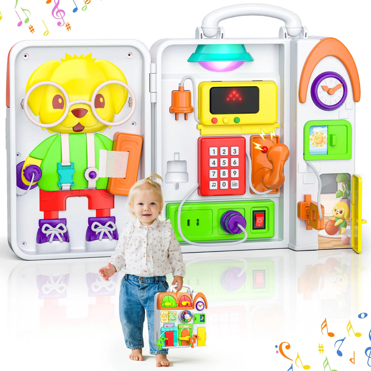 INNOSKY Montessori Busy Board Bilingual Musical Sensory Toy