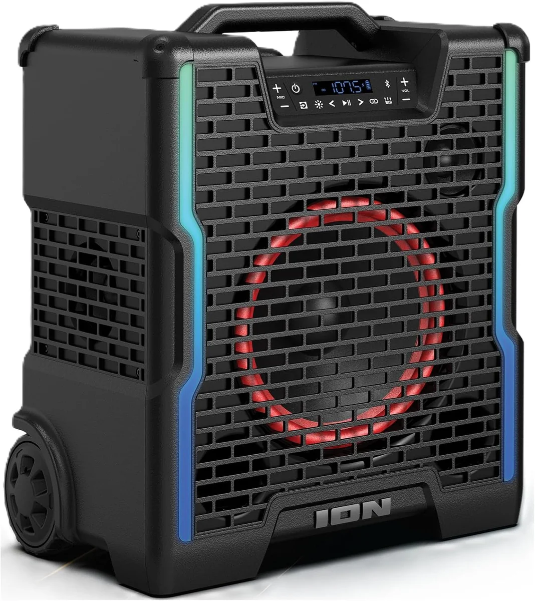 ION Block Rocker Icon All-Terrain Portable Bluetooth Speaker with Lights, FM Radio, and Stereo-Link, BLCKRCKRICONXUS