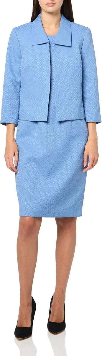 Le Suit Textured 2-Piece Skirt Suit