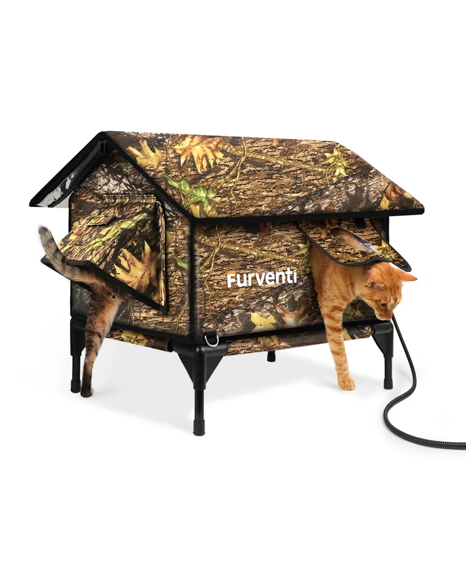 Lamlingo Heated Outdoor Cat House Weatherproof Insulated Shelter