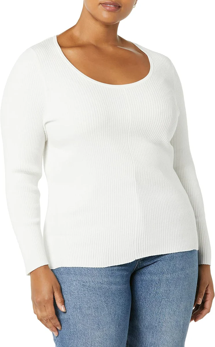 Amazon Essentials Women's Long Sleeve Scoop Neck Sweater