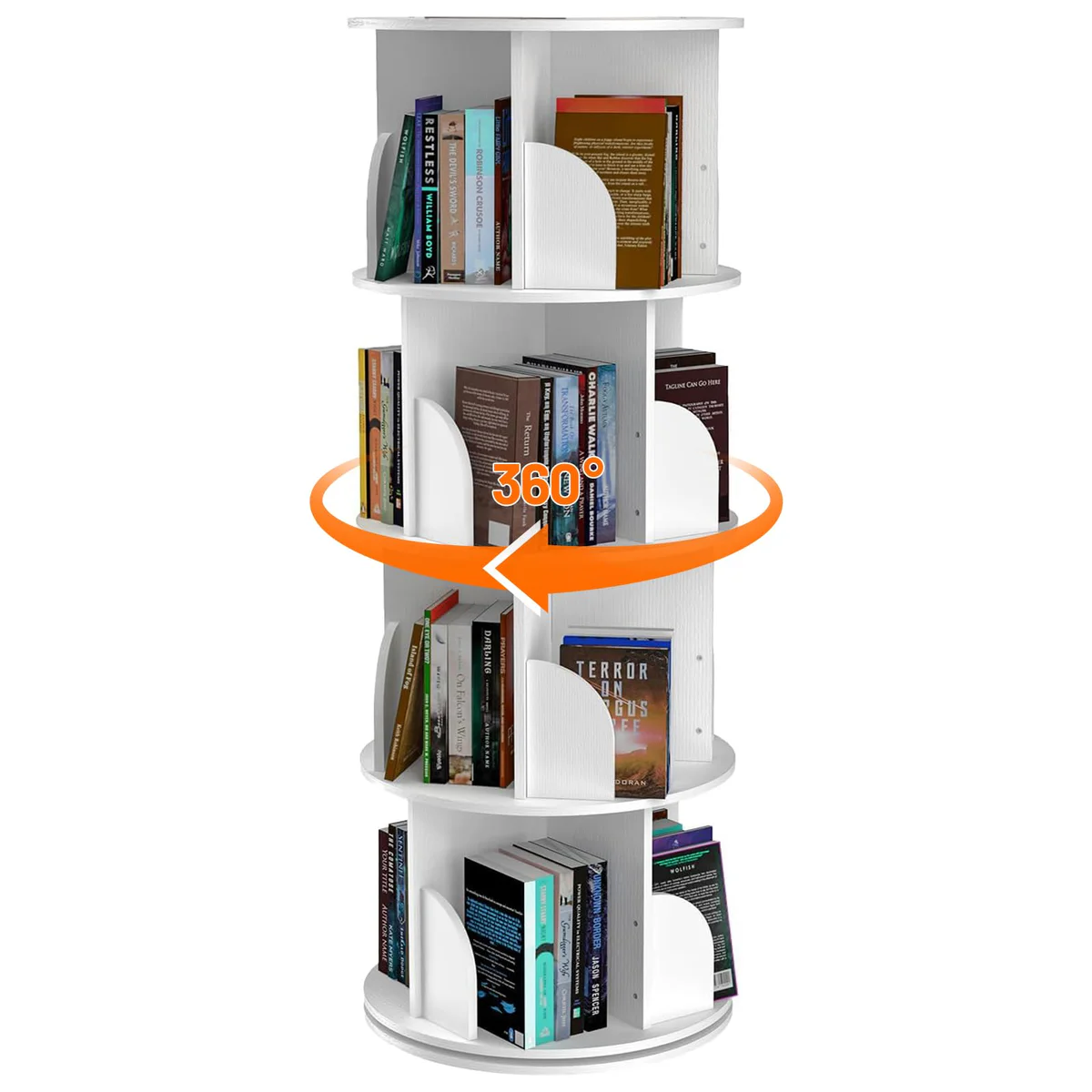 Cuguords Rotating Bookshelf 