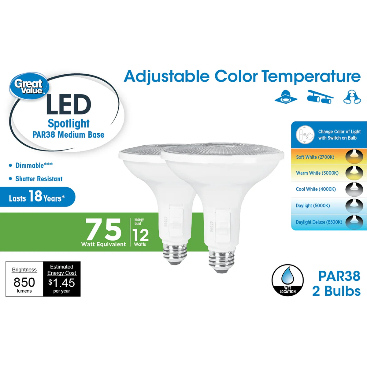Great Value LED Light Bulbs