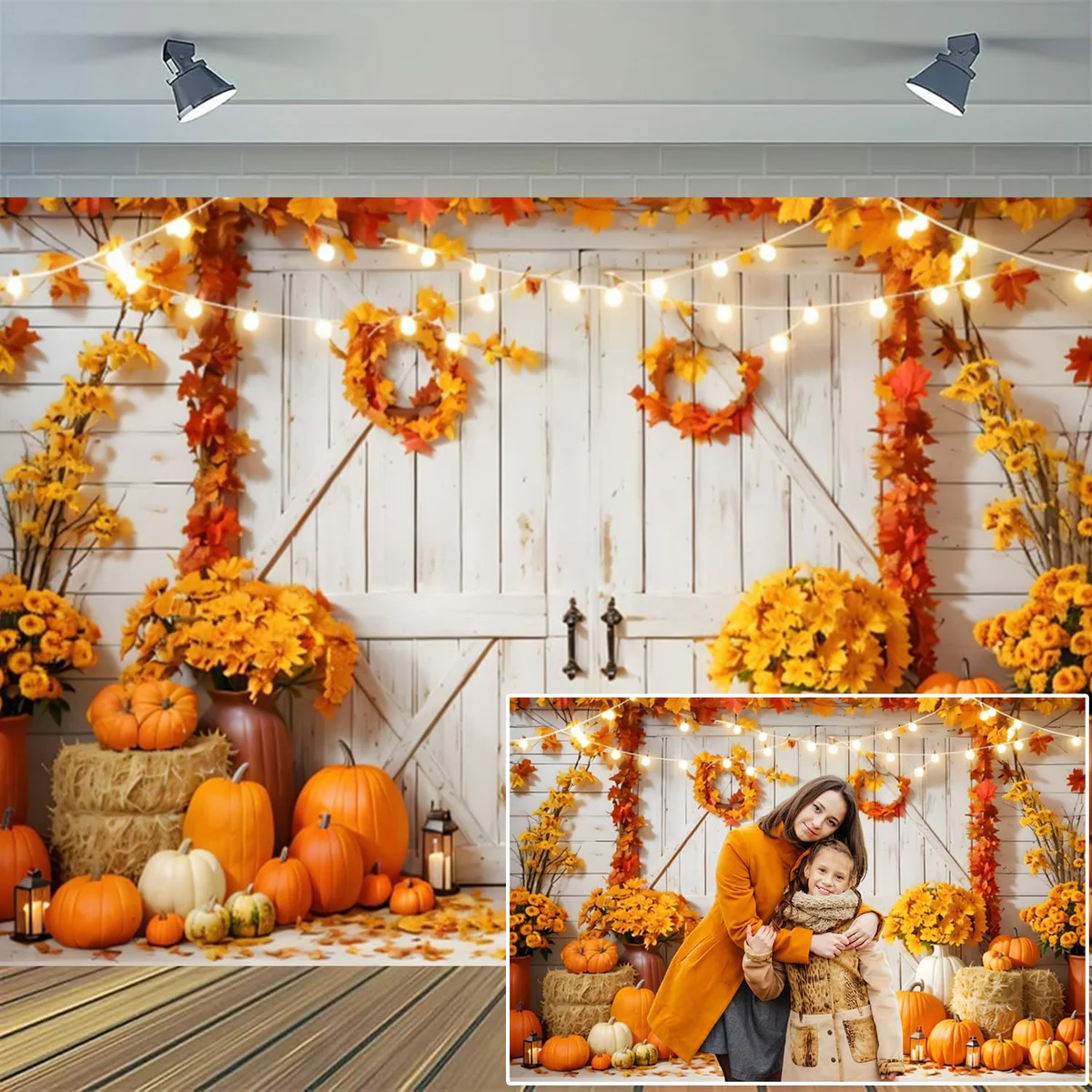XMJJKUF Thanksgiving Autumn Photography Backdrop