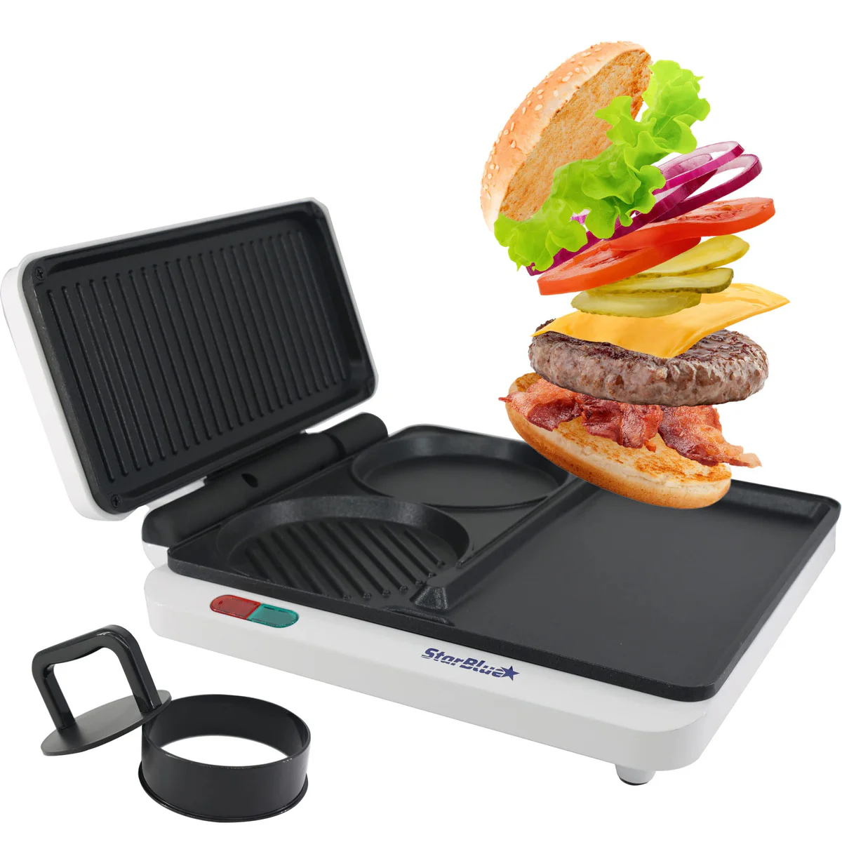 StarBlue Hamburger Grill Maker with Burger Press