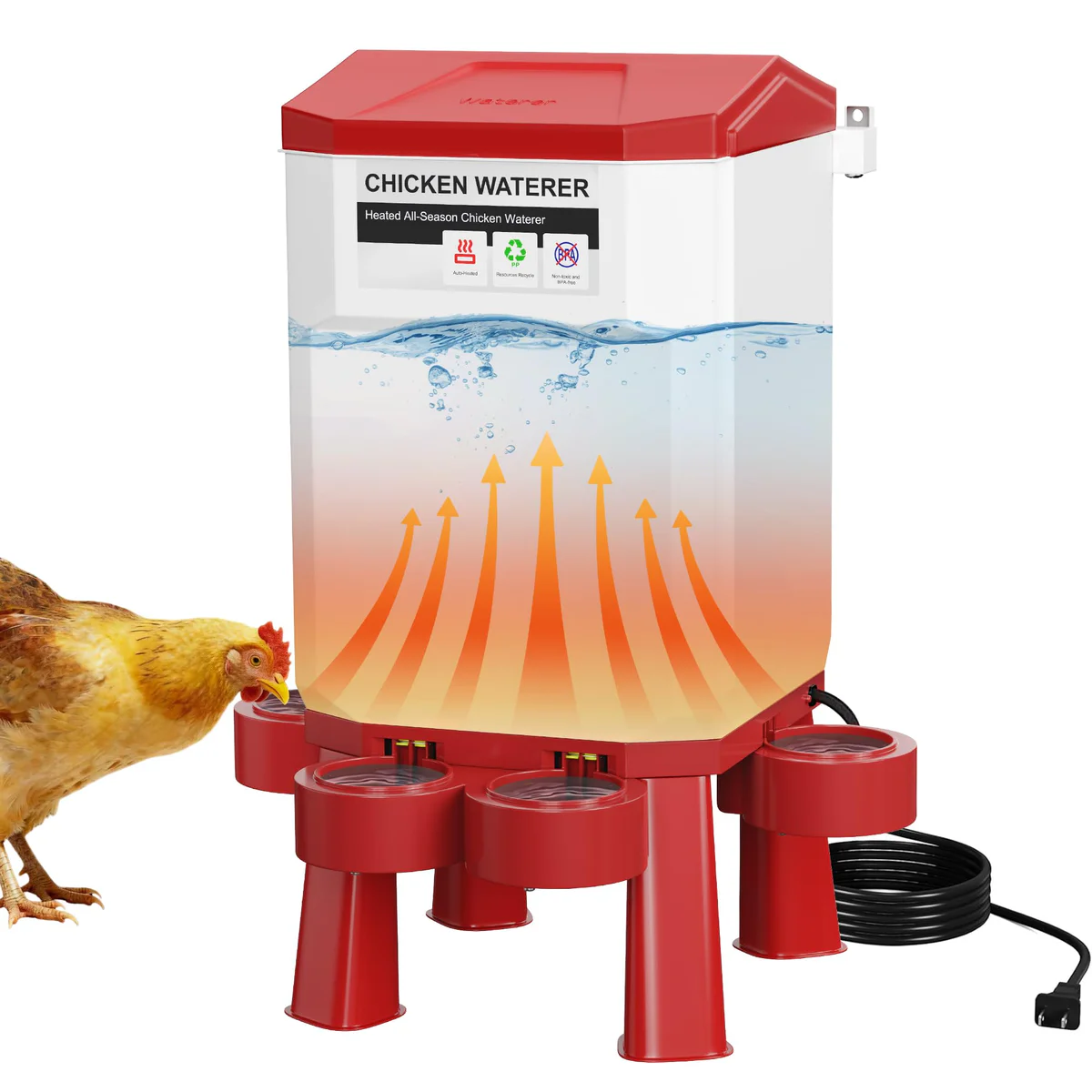 HIRALIY Heated Chicken Waterer 