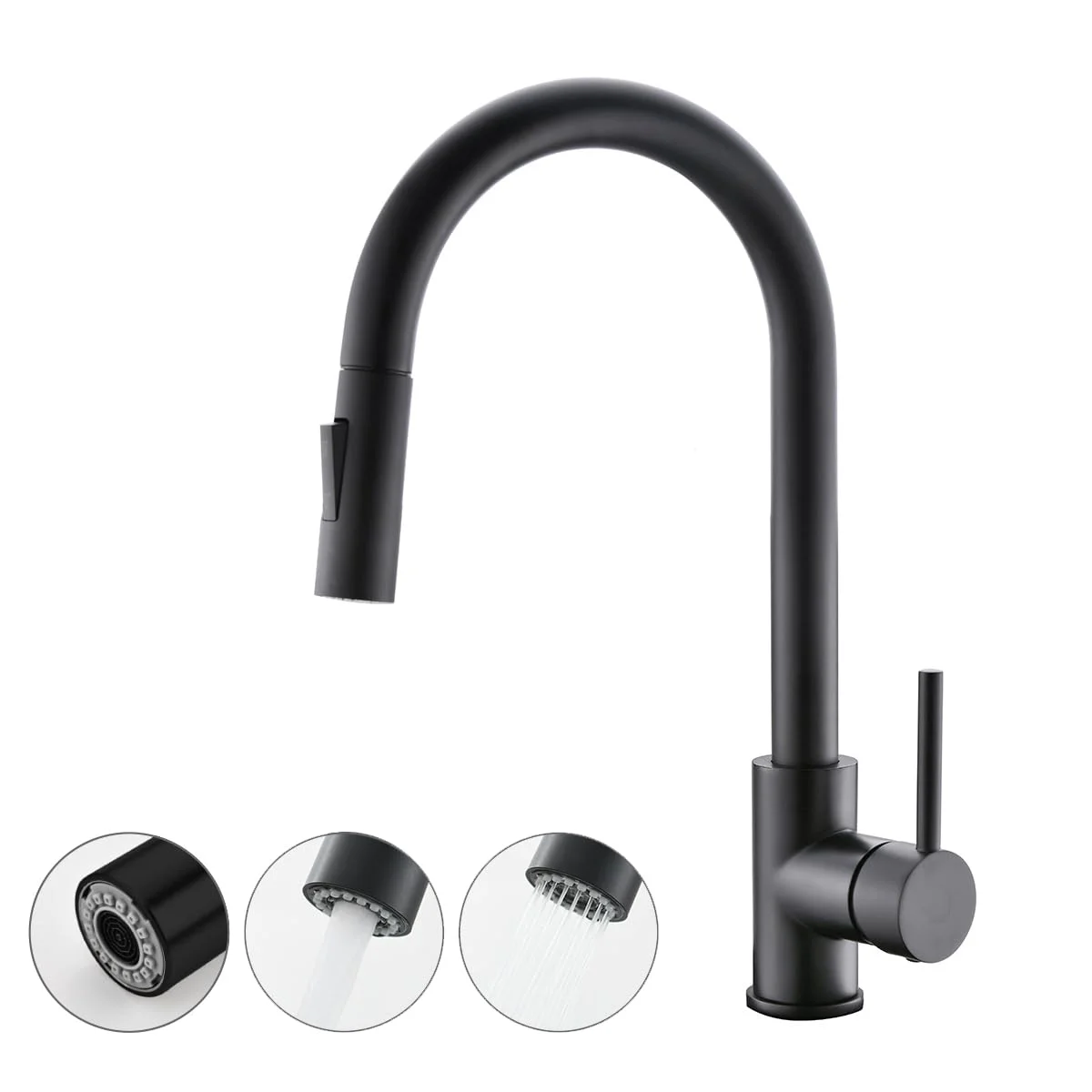 Havin Matte Black Pull Down Kitchen Faucet